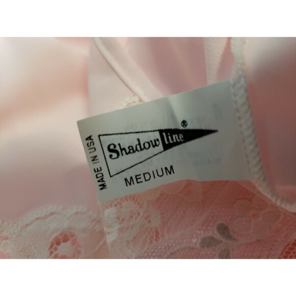 Vintage Shadowline Pink Robe Housecoat Women's Size M Button Front Nylon Short - Picture 10 of 11